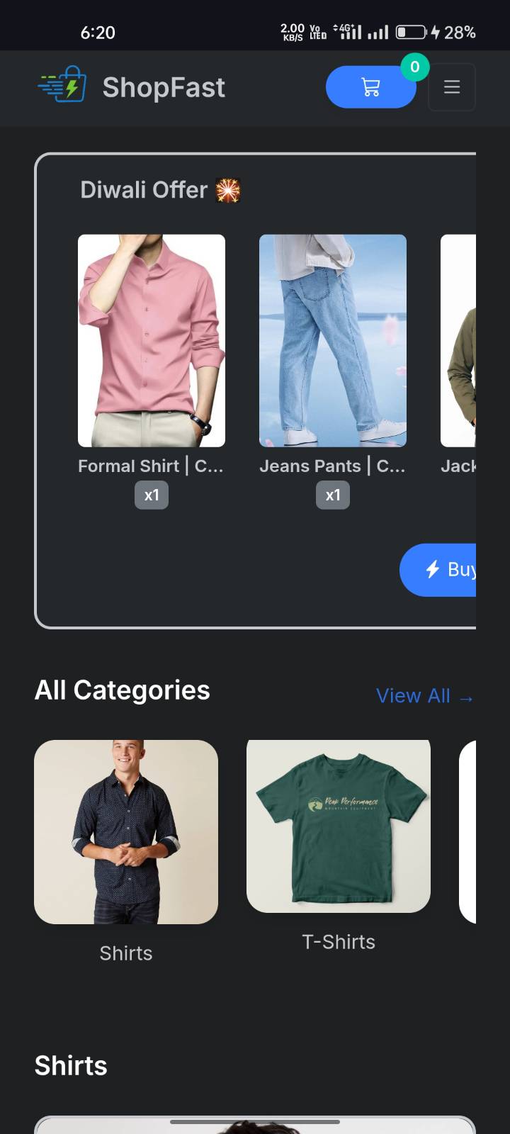 Mobile App Screen 1 - Dark